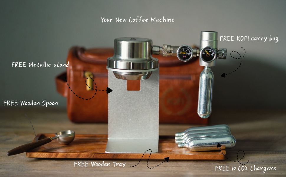 KOFI Press Espresso Machine Premium Bundle | 12 Months of Coffee + Free Accessories